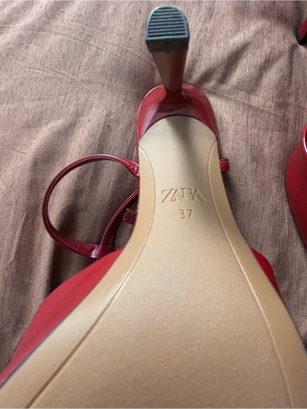 Zara Women’s Burgundy High-Heel Sandals - Picture 9 of 12